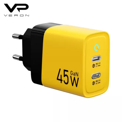Швидка зарядка Wekome WP-U33 45W GaN Charger Yellow