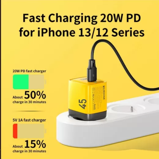 Швидка зарядка Wekome WP-U33 45W GaN Charger Yellow