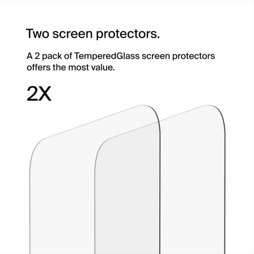 Защитное стекло Belkin TemperedGlass Treated Screen Protector (2 Pack) для iPhone 15 Pro (OVA145zz)