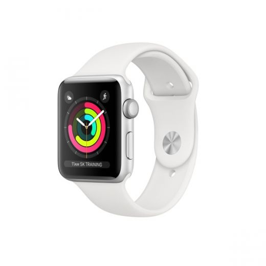 Used Apple Watch Series 3 38mm Silver Aluminium Case with White Sport Band (MTEY2) 4