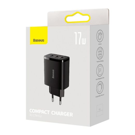 Зарядний пристрій Baseus Compact Charger 17W Black (CCXJ020101)