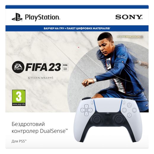 Бездротовий геймпад Sony Playstation 5 DualSense White + FIFA 23 White (9440796)