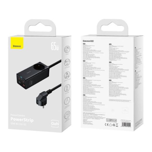 Быстрая зарядка Baseus GaN 3 Pro Desktop Powerstrip 65W Black (PSZM000901)
