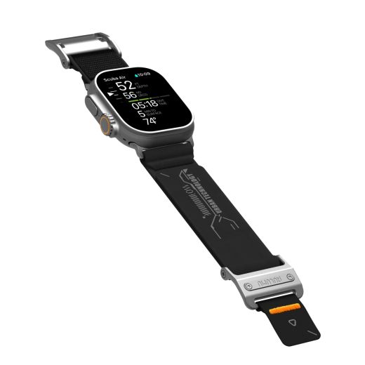 Ремешок Aulumu A11 Mag Buckle Slim Band Silver Black для Apple Watch 49мм | 45мм | 44мм