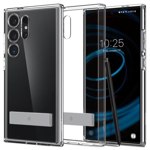 Прозрачный чехол-подставка Spigen Ultra Hybrid S Crystal Clear для Samsung Galaxy S24 Ultra (ACS07299)