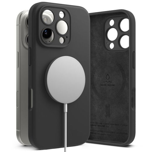 Силиконовый чехол Ringke Silicone Magnetic Black для iPhone 16 Pro Max