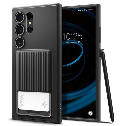 Чохол Spigen Liquid Slot Matte Black для Samsung Galaxy S24 Ultra (ACS07310)