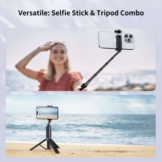 Палка для селфі на штативі Atumtek Premium Mini 80 см Phone Tripod Selfie Stick Black