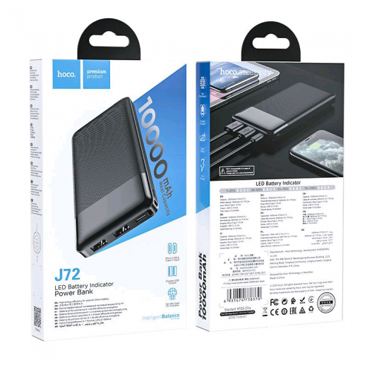 Повербанк (Внешний аккумулятор) Hoco J72 10000 mAh Black