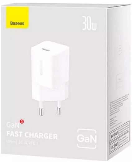 Швидка зарядка Baseus GaN5 Fast Charger mini 1C 30W White (CCGN070502)