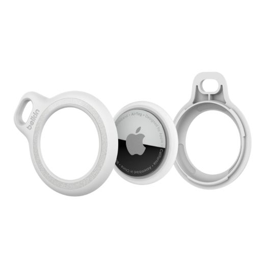 Чехол с кольцом Belkin Reflective Secure Holder with Key Ring White для AirTag (MSC003btWH)