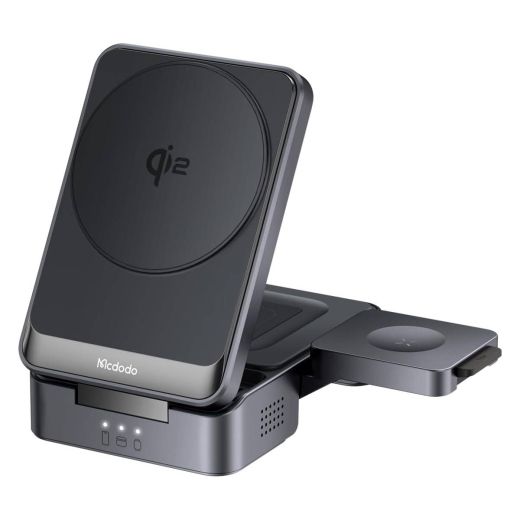 Бездротова зарядка Mcdodo CH-5190 3 в 1 Foldable Magnetic Wireless Charger Mag-Safe Charger Black