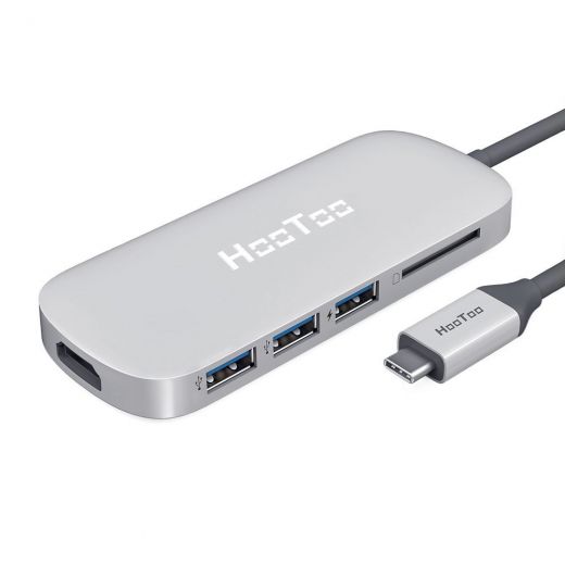 Адаптер HooToo Shuttle USB-C Hub Silver для Mac