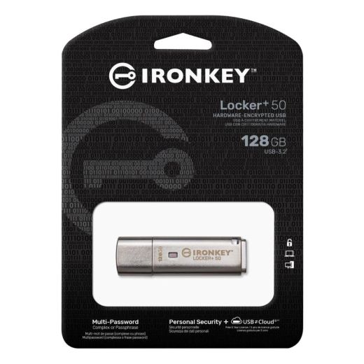 Флешка з паролем Kingston IronKey Locker Plus 50 128GB (IKLP50/128GB)
