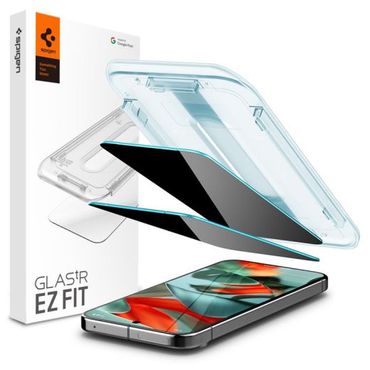 Защитное стекло антишпион Spigen Glass tR EZ Fit Privacy 2 шт. для Google Pixel 9 Pro XL (AGL09313)