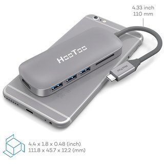 Адаптер HooToo Shuttle USB-C Hub Space Grey для Mac