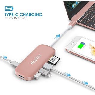 Адаптер HooToo Shuttle USB-C Hub Rose Gold для Mac