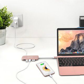 Адаптер HooToo Shuttle USB-C Hub Rose Gold для Mac