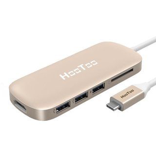 Адаптер HooToo Shuttle USB-C Hub Gold для Mac