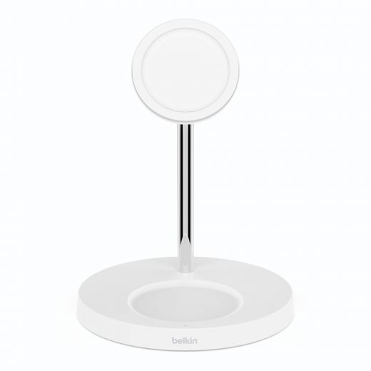 Бездротова зарядка Belkin MagSafe iPhone 12 White 2-in-1 Wireless Charger (WIZ010VFWH)