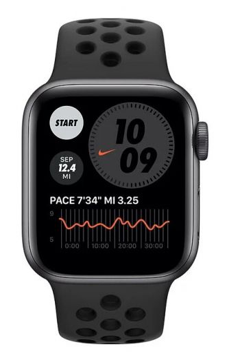 Apple Watch Nike SE GPS 44mm Space Gray Aluminum Case w. Anthracite/Black Nike Sport B. (MYYK2)