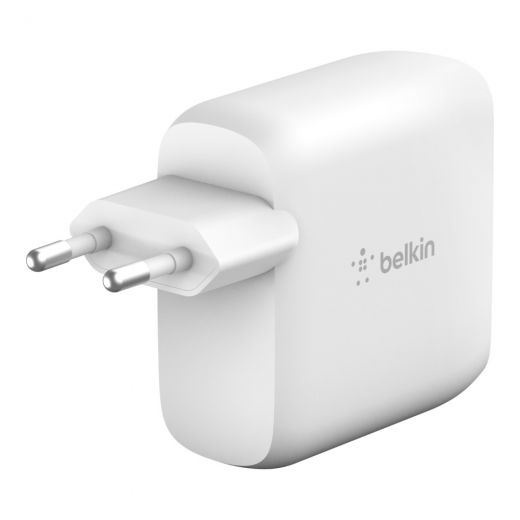 Быстрая зарядка Belkin GAN 50+18W Dual USB-С White (WCH003VFWH)