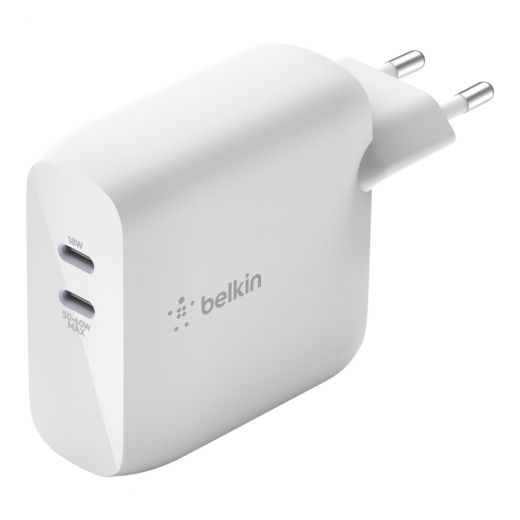 Зарядное устройство Belkin GAN 50+18W Dual USB-С White (WCH003VFWH)