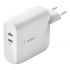 Зарядное устройство Belkin GAN 50+18W Dual USB-С White (WCH003VFWH)