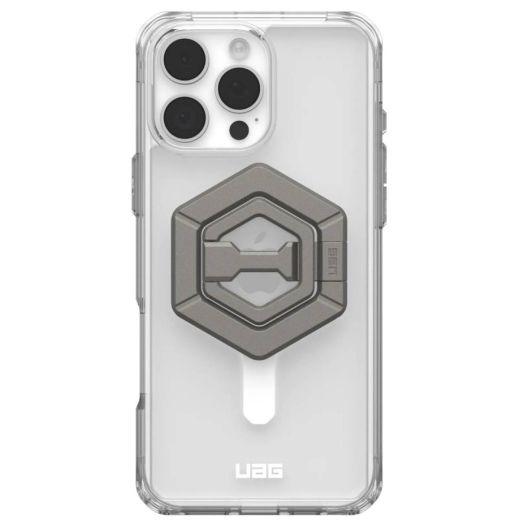 Протиударний чохол з підставкою UAG Plyo MagSafe Ice White plus Titanium Ring для iPhone 16 Pro Max (1144811BV01)