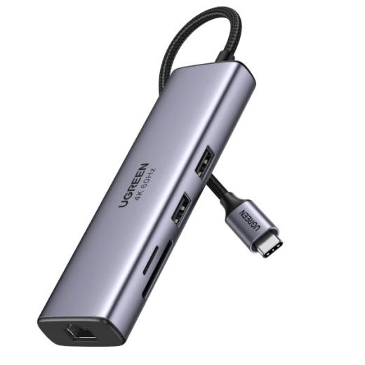 Мультипортовый адаптер Ugreen USB-C to HDMI Ethernet Adapter Grey (60515)