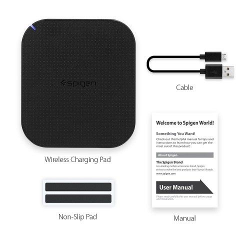 Бездротова зарядка Spigen Essential F302W Black