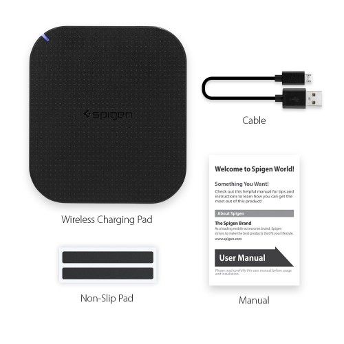 Беспроводная зарядка Spigen Essential F302W Black