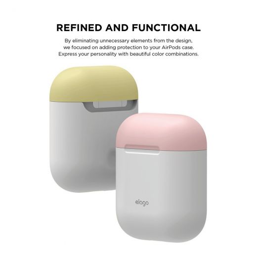 Чехол Elago Silicone Duo Case White/Pink/Yellow (EAPDO-WH-PKYE) для Airpods