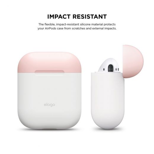 Чехол Elago Silicone Duo Case White/Pink/Yellow (EAPDO-WH-PKYE) для Airpods