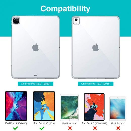 Чехол ESR Rebound Soft Shell Case Transparent для iPad Pro 12.9" (2020/2018)