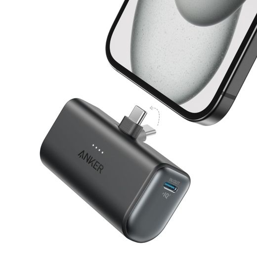 Повербанк Anker Nano Power Bank (22.5W, 5000mAh, Built-In USB-C Connector) Black Stone