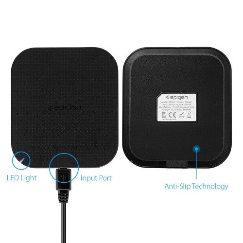 Беспроводная зарядка Spigen Essential F302W Black