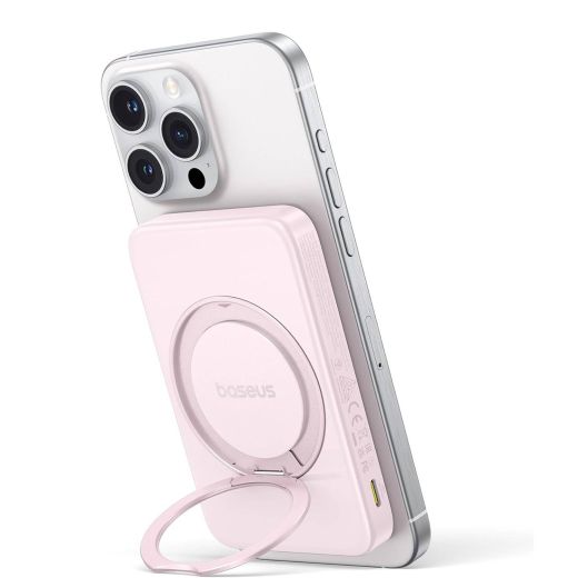 Повербанк Baseus PicoGo Ultra-Slim Qi2 Magnetic 15W Power Bank 5000mAh Pink