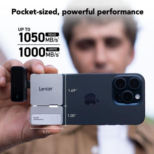 Зовнішній накопичувач Lexar 1TB Professional Go Portable SSD w/Hub