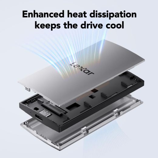 Внешний накопитель Lexar 2TB ES3 Portable SSD Silver (LES3XXX002T-RNSAU)