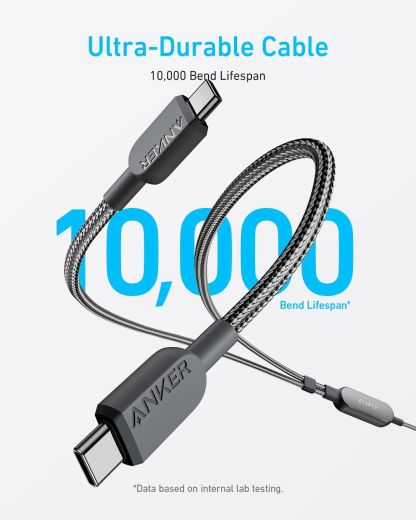 Кабель Anker 2 в 1 USB C to USB C Cable 140W 1.2м Black