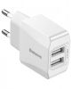 Зарядное устройство Baseus Mini Dual-U Charger EU 2.1A White (CCALL-MN02)