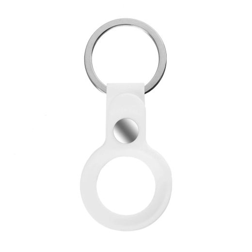 Силиконовый чехол CasePro Silicone Ring with Button White для Apple AirTags