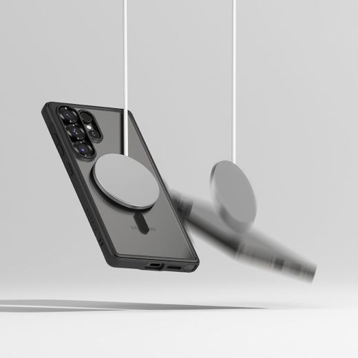 Прозрачный чехол Ringke Fusion Bold Magnetic Magsafe Black для Samsung S25 Ultra