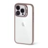 Чехол с защитным стеклом для камеры CasePro Metal Stand Case Clay with Glass Camera для iPhone 15 Pro Max