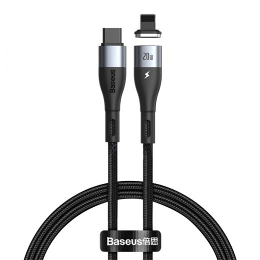 Магнитный кабель Baseus Zinc Magnetic Safe Fast Charging Data Cable Type-C to IP PD 20W 2m Black (CATLXC-A01)