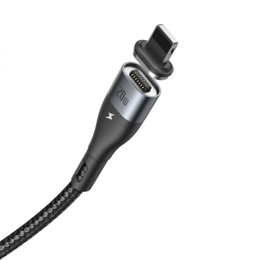 Магнитный кабель Baseus Zinc Magnetic Safe Fast Charging Data Cable Type-C to IP Lightning PD 20W 1m Black (CATLXC-01)