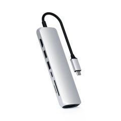 Мультипортовий адаптер Satechi Aluminum Type-C Dual Multimedia Adapter Silver (ST-UCSMA3S)