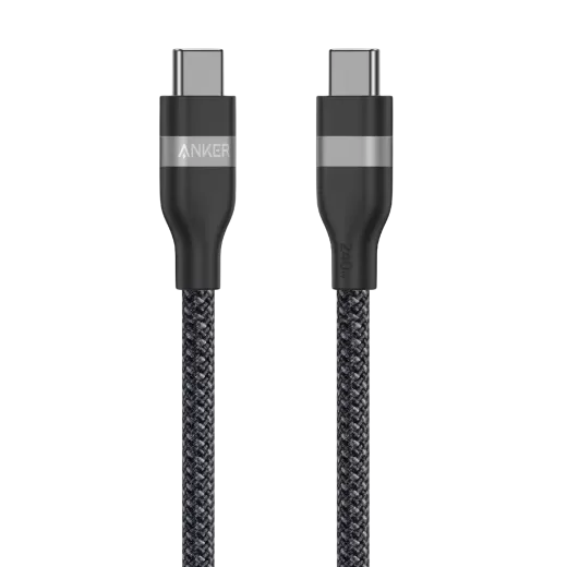 Плетеный кабель из переработанных материалов Anker USB-C to USB-C Cable (240W) 0.9м Black