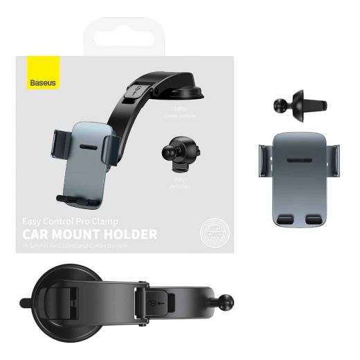 Держатель для телефона в машину Baseus Easy Control Pro Clamp Car Mount Holder (A Set) Tarnish (SUYK010014)